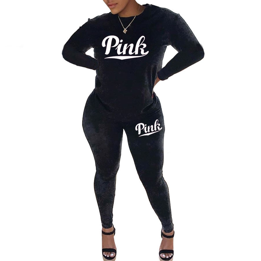 Women Pink Tracksuits Suits Sets