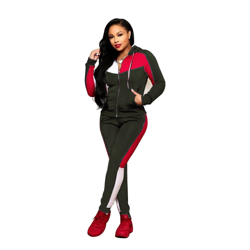 Women Winter Tracksuit 2 Piece Set Zip Up Hoodie Joggers Sweat Suits Women Matching Sets