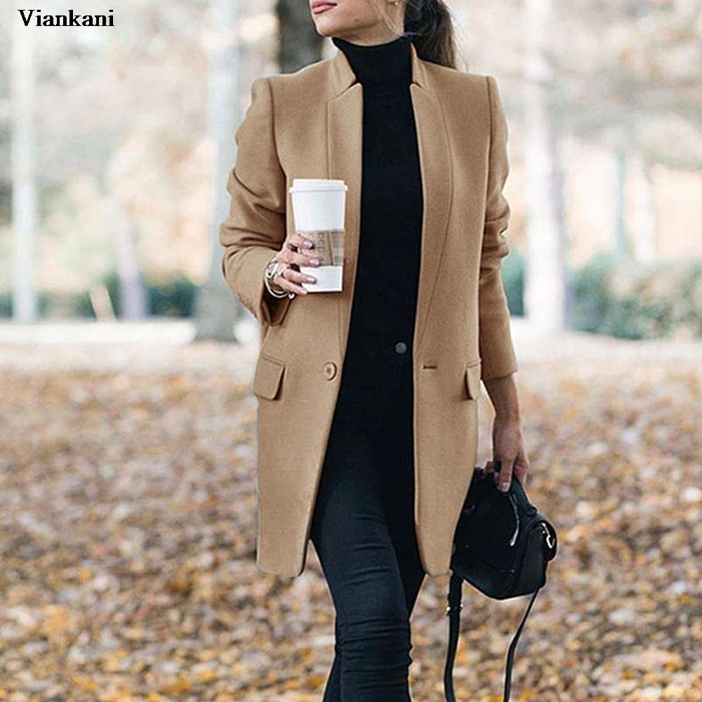 Women Trench Long Coat Autumn Winter