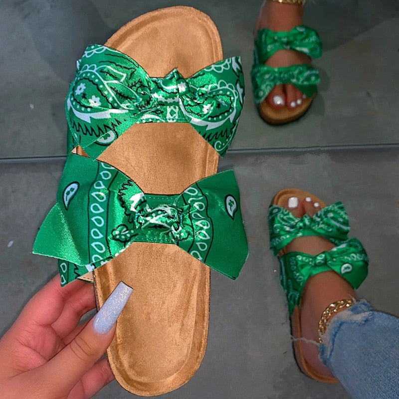 Women Silk Bow Sandals