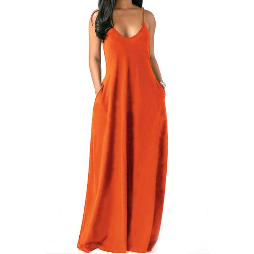 Women Sling Breathable Sleeveless Long Dresses