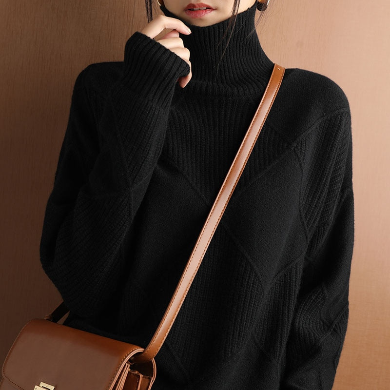 Women turtleneck Cashmere sweater