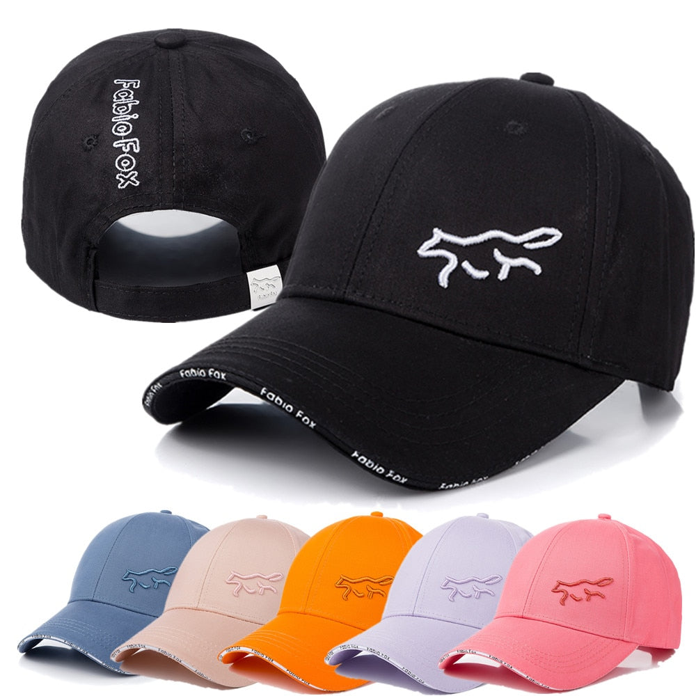 New Women Cotton Cap Fashion Fabio Fox Embroidered Baseball Cap