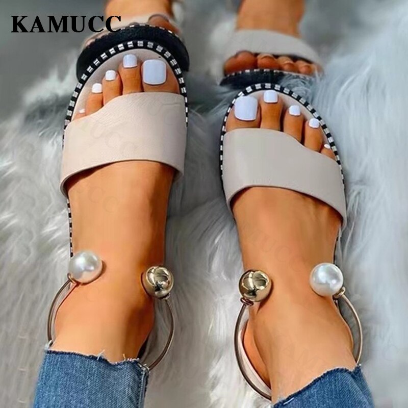 Women New Beaded Pearly Sandals