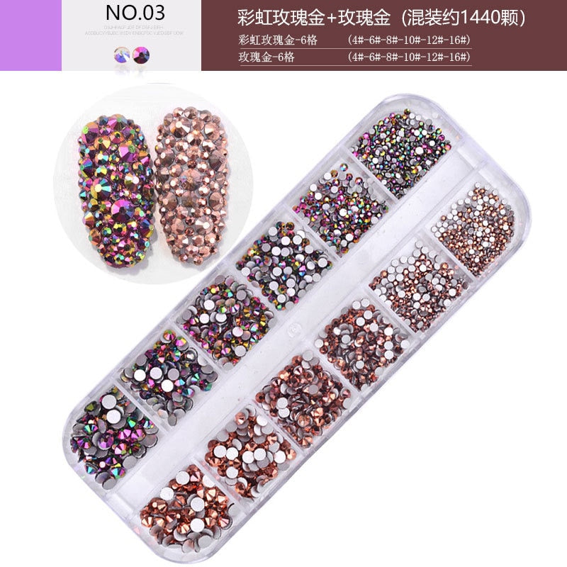 Women Rhinestone Diamond gem 3D glitter nail art