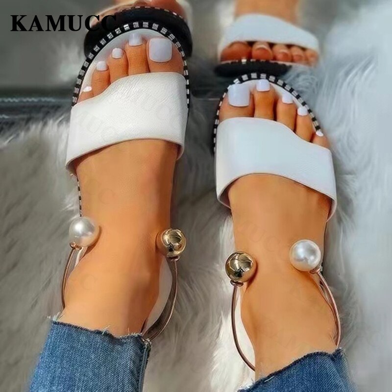 Women New Beaded Pearly Sandals