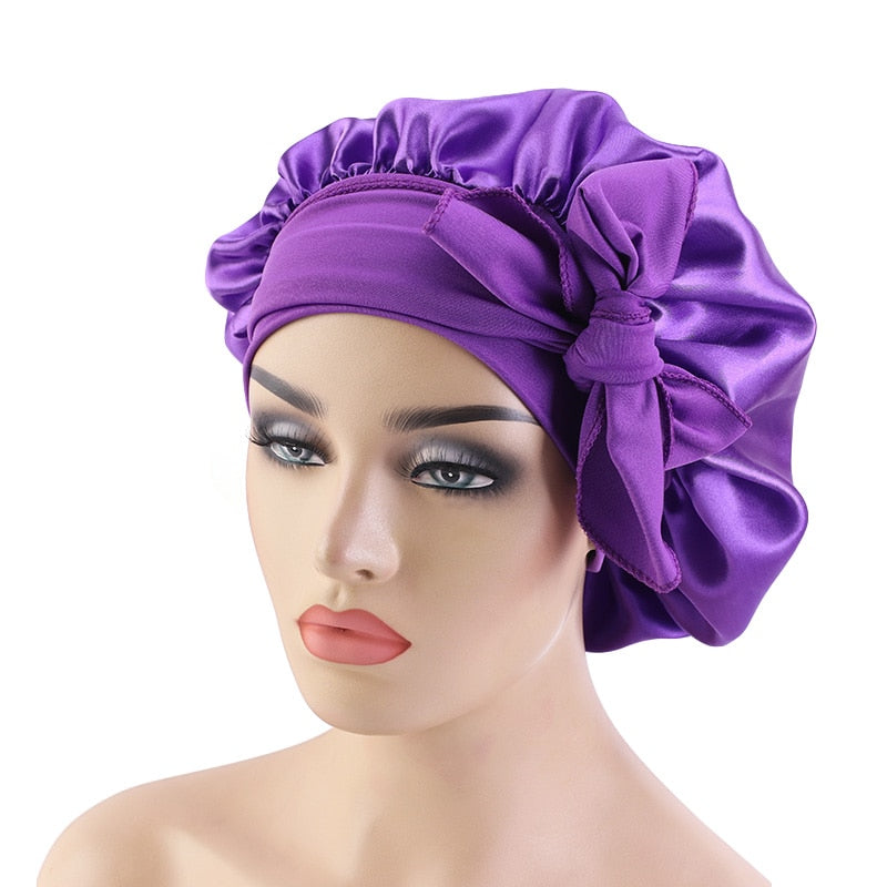 Women Night Sleep Satin Bonnet