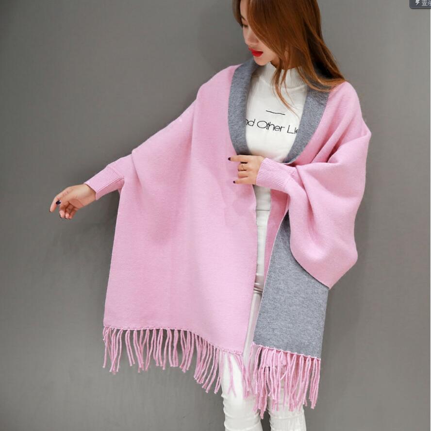 Women Knitted Shawl Sweaters