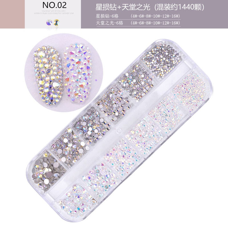 Women Rhinestone Diamond gem 3D glitter nail art