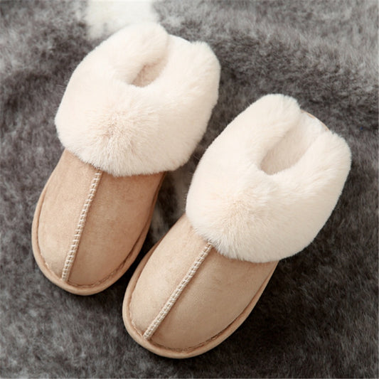 Women Plush warm home flat slippers Lightweight soft comfortable winter slippers