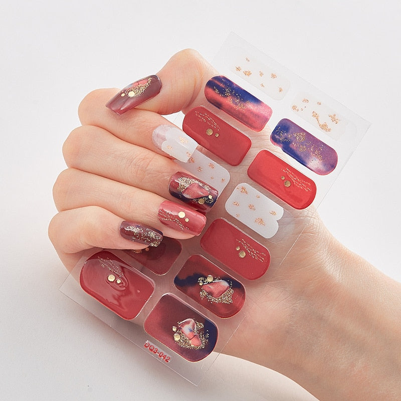 Women Three Sorts 0f Nail Stickers Self Adhesive Nail Sticker And Design