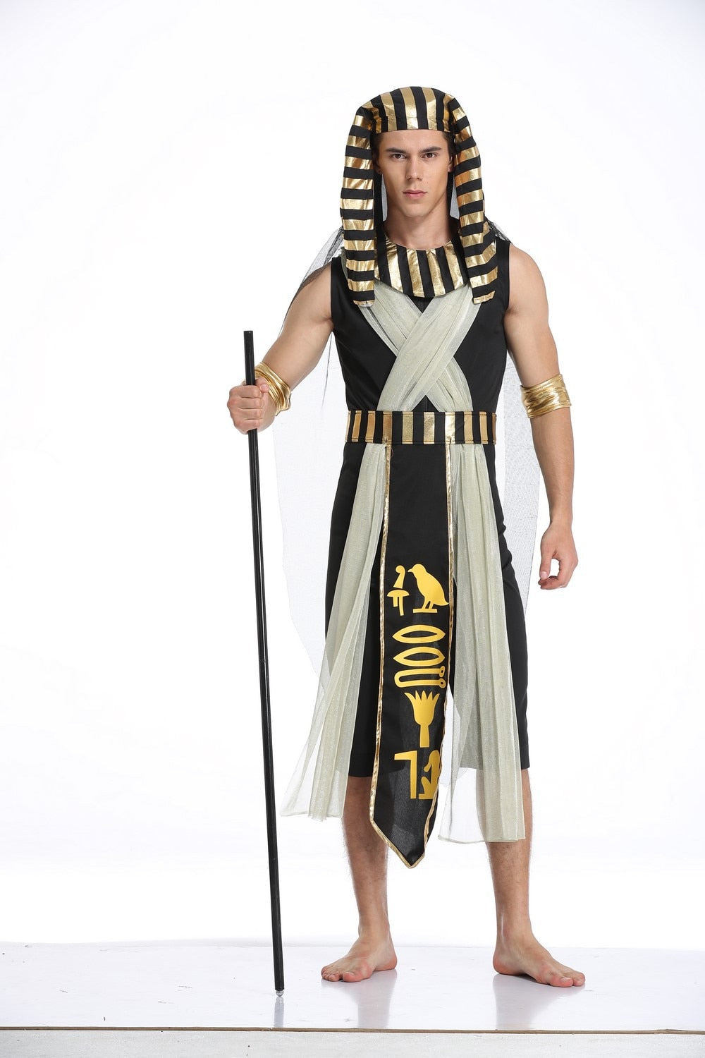 Halloween Costumes Ancient Egypt Egyptian Pharaoh King Empress Cleopatra Queen Costume Cosplay Clothing for Men Women/ M