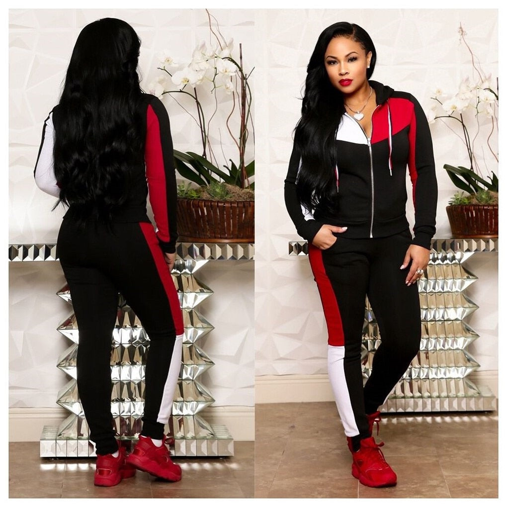 Women Winter Tracksuit 2 Piece Set Zip Up Hoodie Joggers Sweat Suits Women Matching Sets