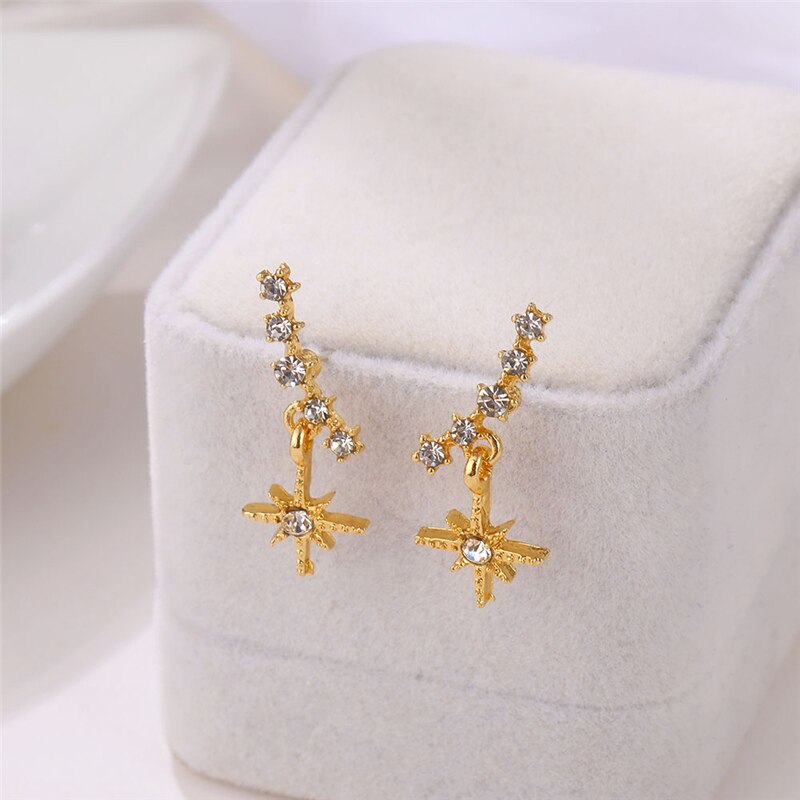 Women Elegant Gold Silver Pearl Earrings