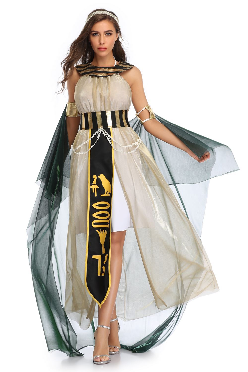 Halloween Costumes Ancient Egypt Egyptian Pharaoh King Empress Cleopatra Queen Costume Cosplay Clothing for Men Women/ M