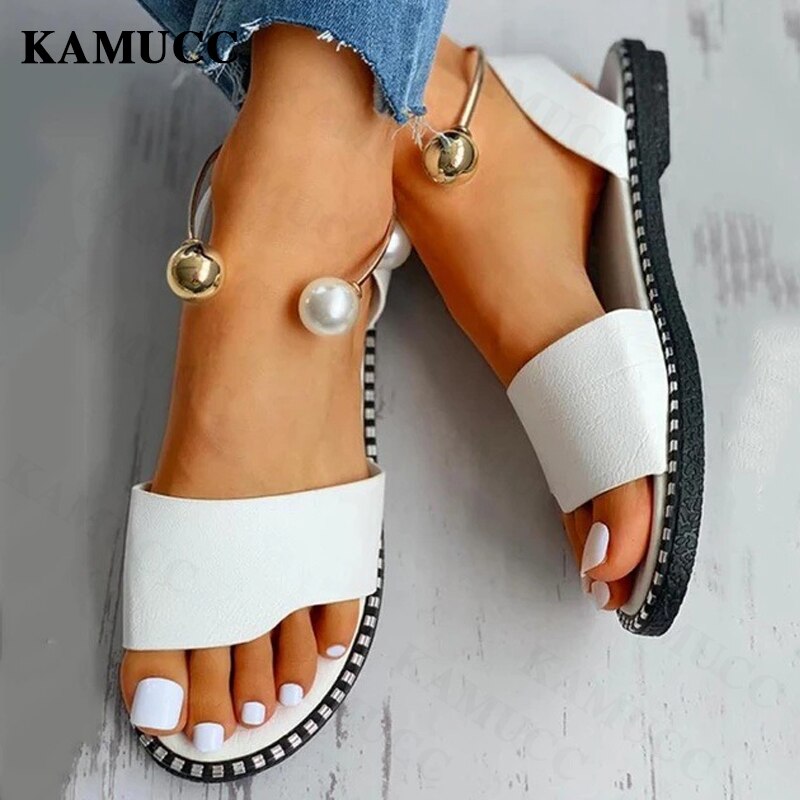 Women New Beaded Pearly Sandals