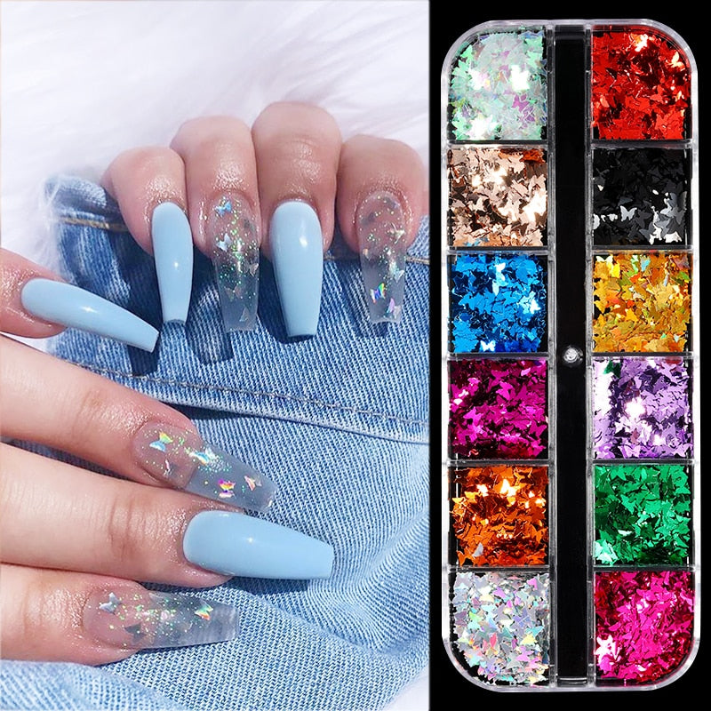 Nail Sequins Mixed Colors 3D Nail Glitter