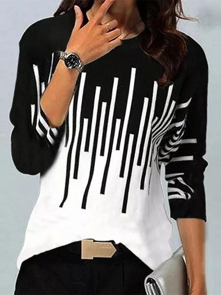 Women Contrast Color T Shirt Fashion Aesthetic Design