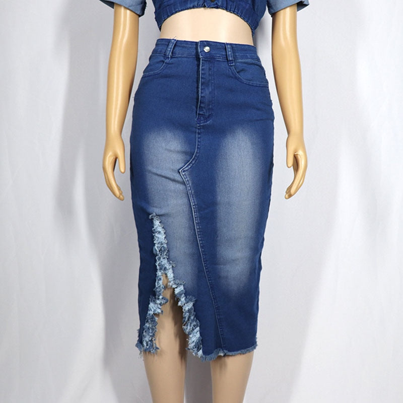 Women Casual Denim 2 Piece Set