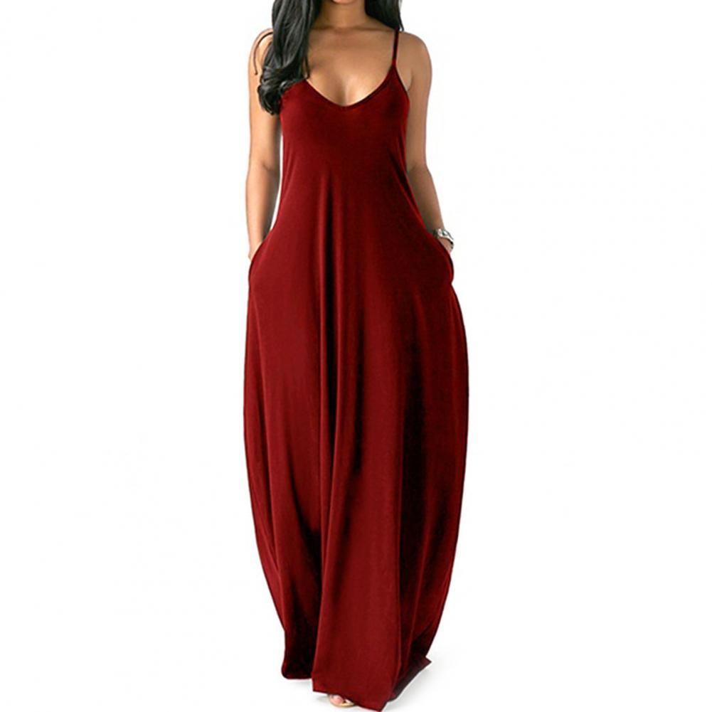 Women Sling Breathable Sleeveless Long Dresses