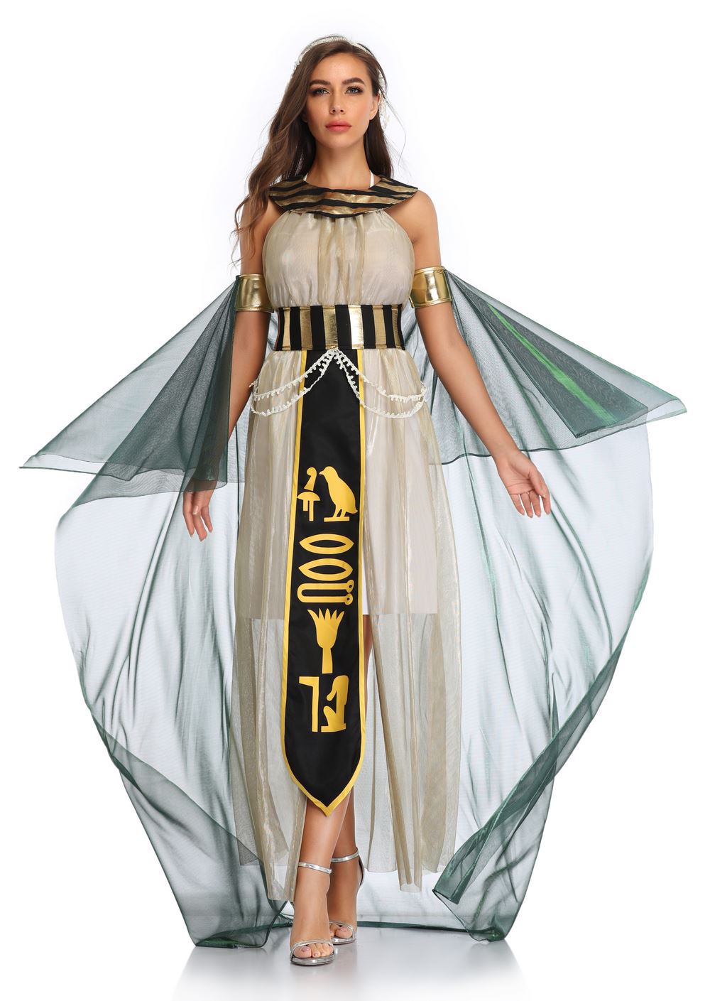 Halloween Costumes Ancient Egypt Egyptian Pharaoh King Empress Cleopatra Queen Costume Cosplay Clothing for Men Women/ M