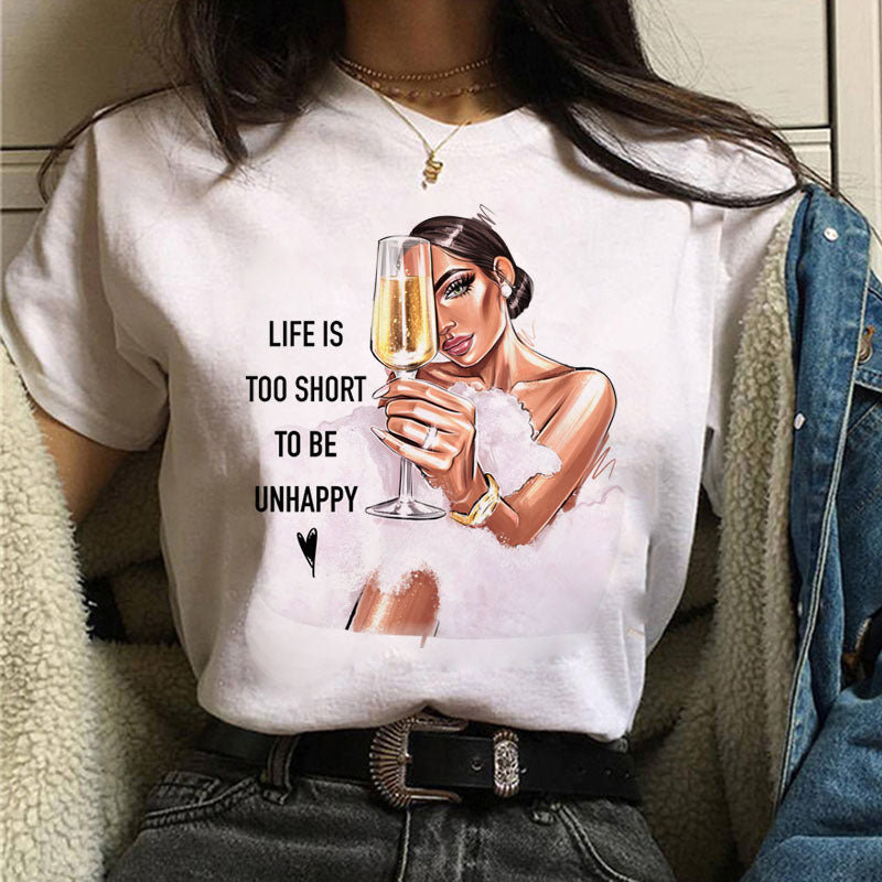 Fashion Women T Shirt Coffee Time Female Casual Tops Tee 90s