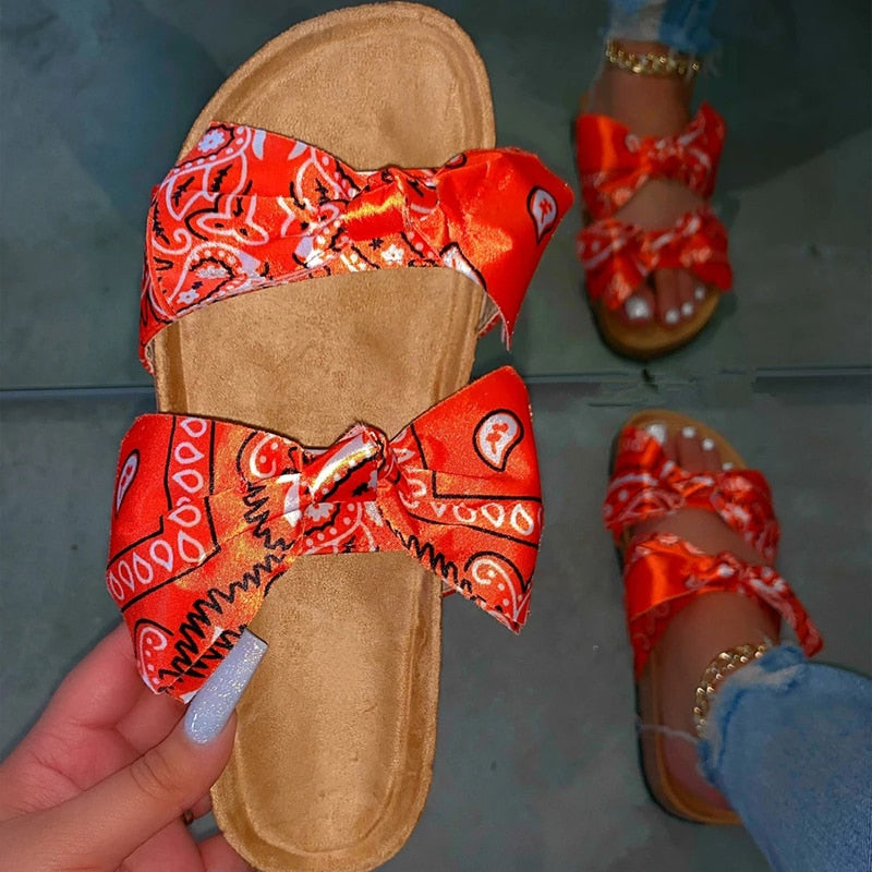 Women Silk Bow Sandals