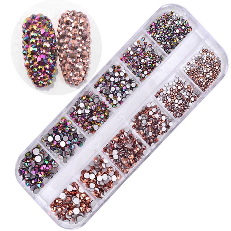 Women Rhinestone Diamond gem 3D glitter nail art