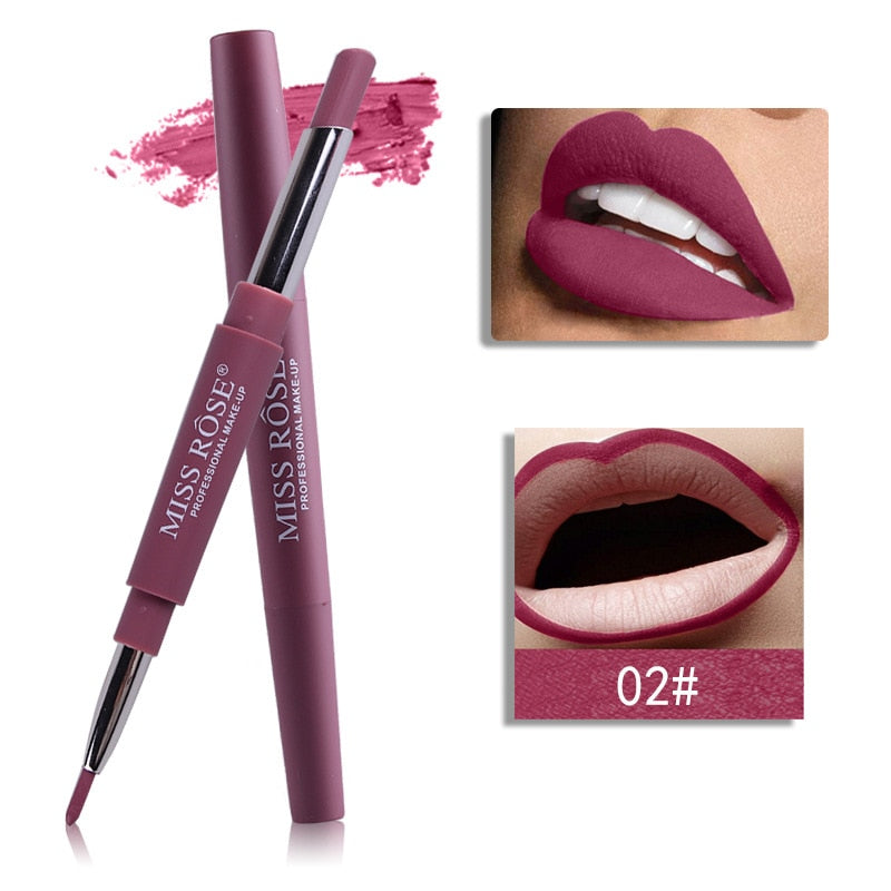 8 Color Matte Lipstick Lip Liner 2 In 1 Brand Makeup Lipstick