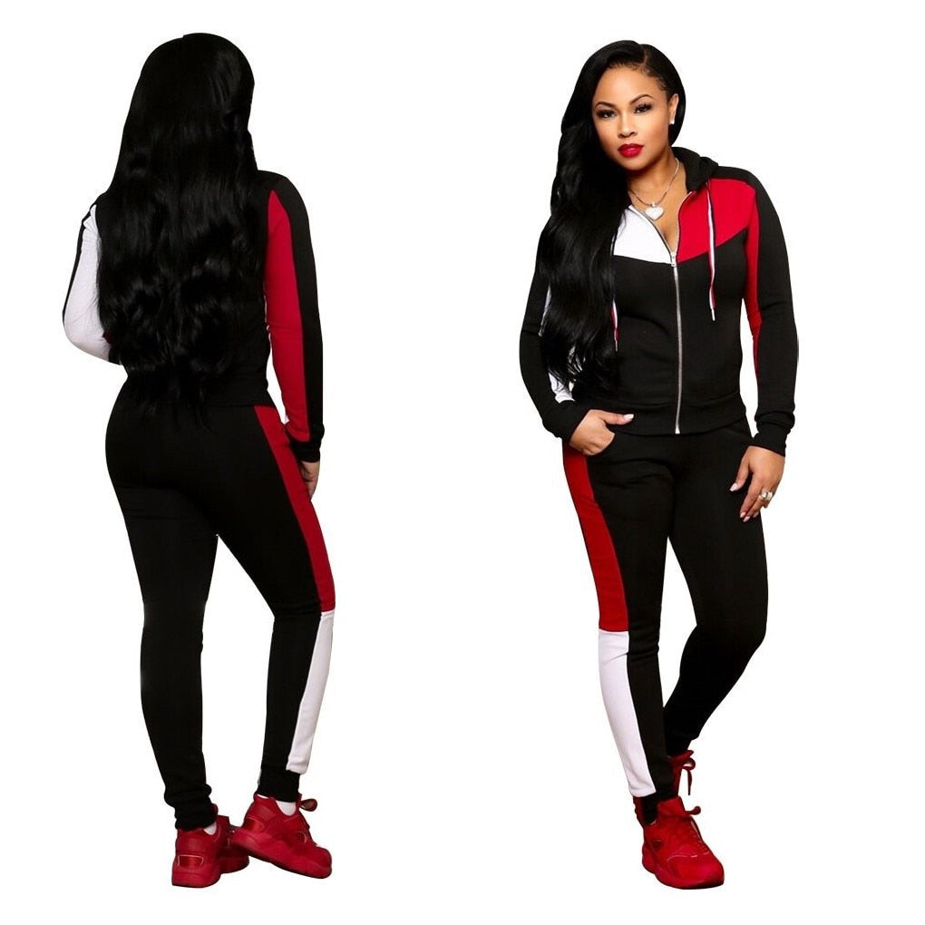 Women Winter Tracksuit 2 Piece Set Zip Up Hoodie Joggers Sweat Suits Women Matching Sets