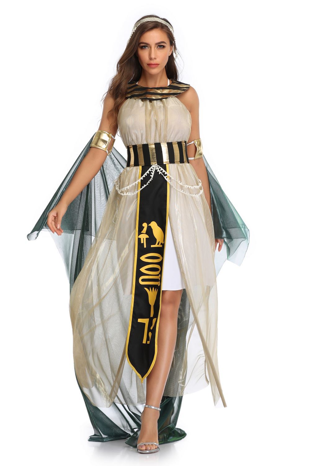 Halloween Costumes Ancient Egypt Egyptian Pharaoh King Empress Cleopatra Queen Costume Cosplay Clothing for Men Women/ M