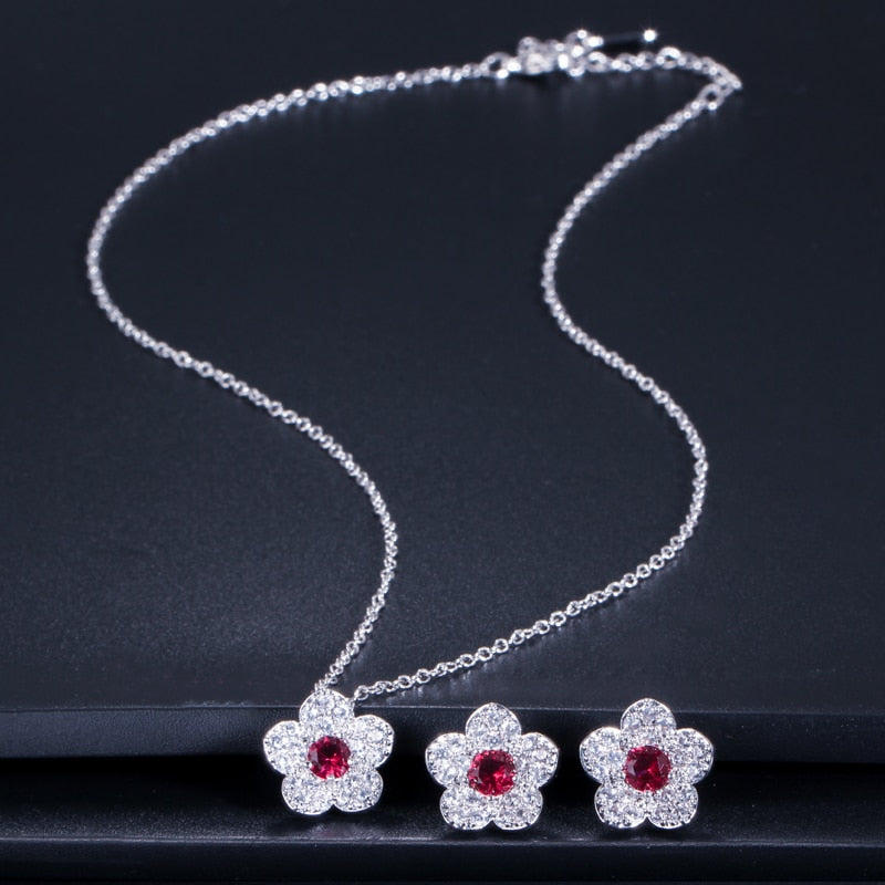 Women's Zirconia Stones Flower Sets