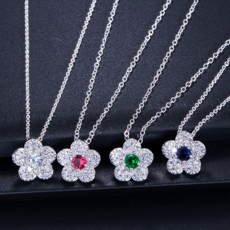 Women's Zirconia Stones Flower Sets