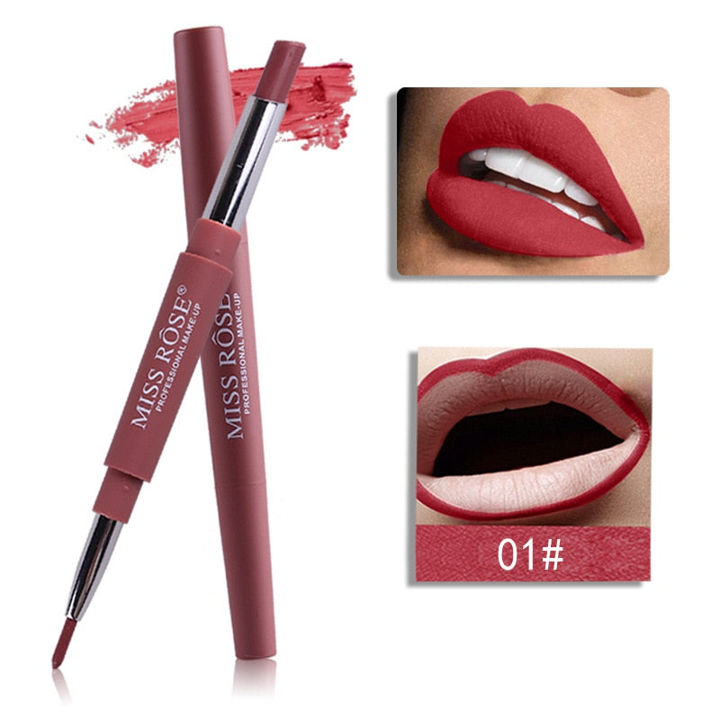 8 Color Matte Lipstick Lip Liner 2 In 1 Brand Makeup Lipstick