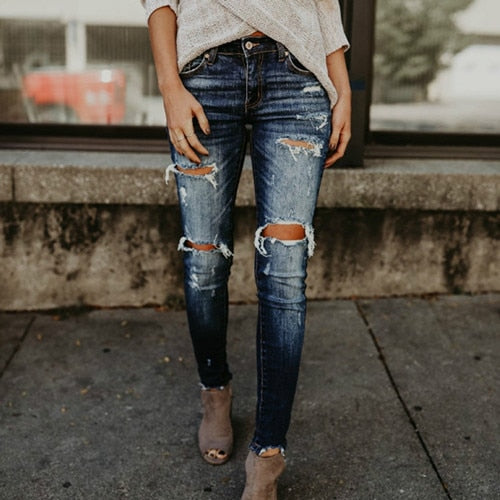 Women Ripped Denim Jeans