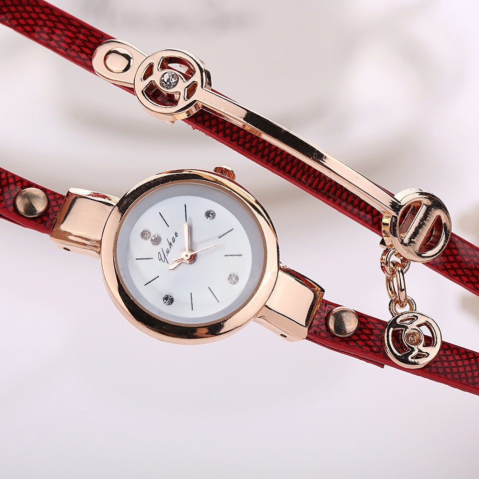 Women Wrap Around Leather Watch