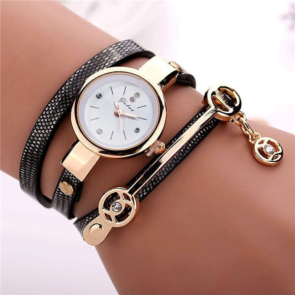 Women Wrap Around Leather Watch