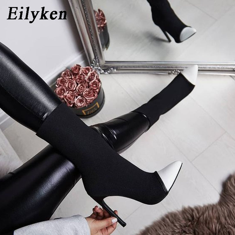 New Winter Women Ankle Boots Pointed Toe White