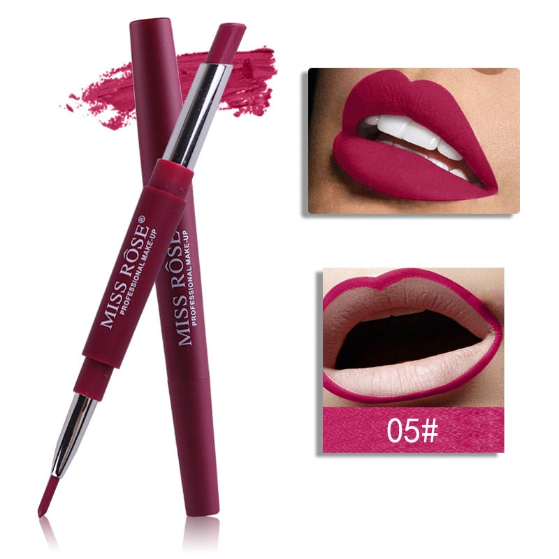 8 Color Matte Lipstick Lip Liner 2 In 1 Brand Makeup Lipstick