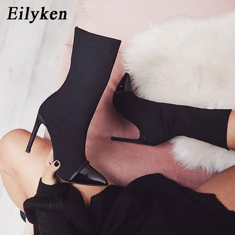 New Winter Women Ankle Boots Pointed Toe White