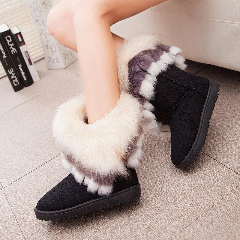 Women Winter Warm Ankle Fur Boots