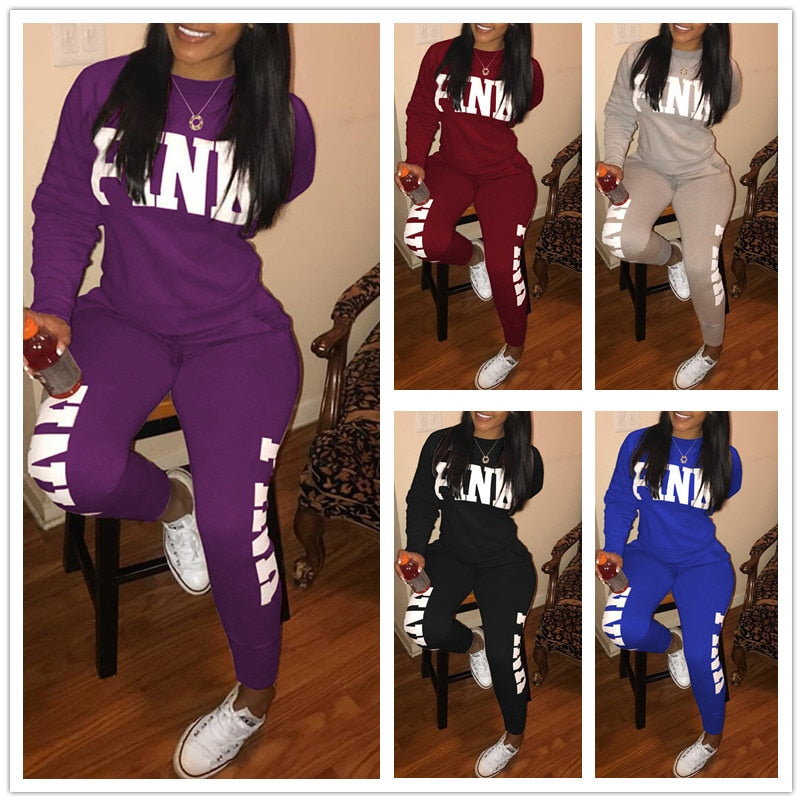 Women Casual Tracksuit Two Piece Set