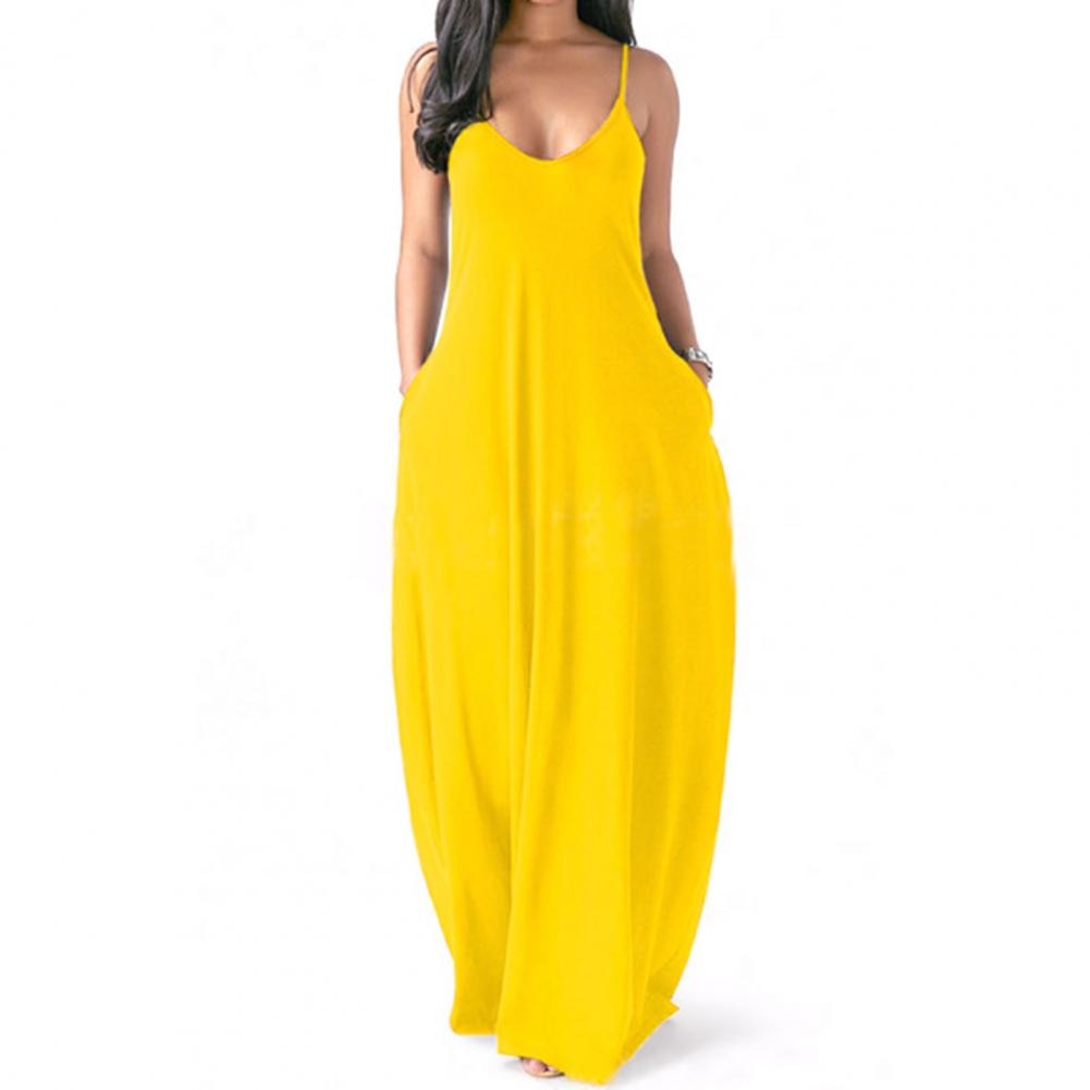 Women Sling Breathable Sleeveless Long Dresses