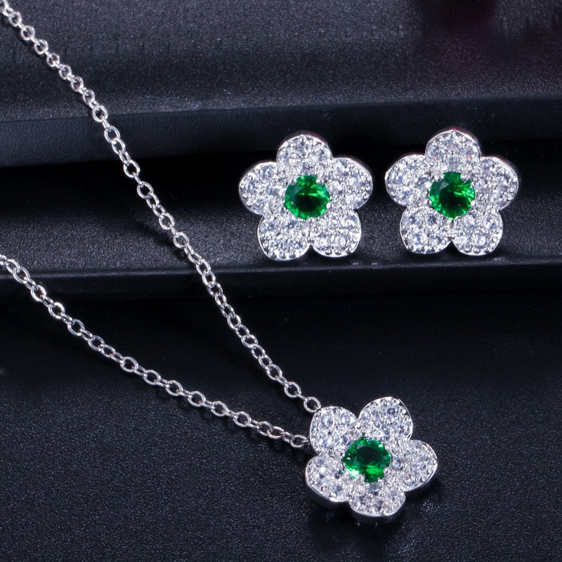 Women's Zirconia Stones Flower Sets