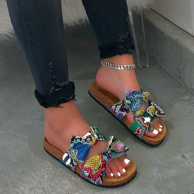 Women Silk Bow Sandals