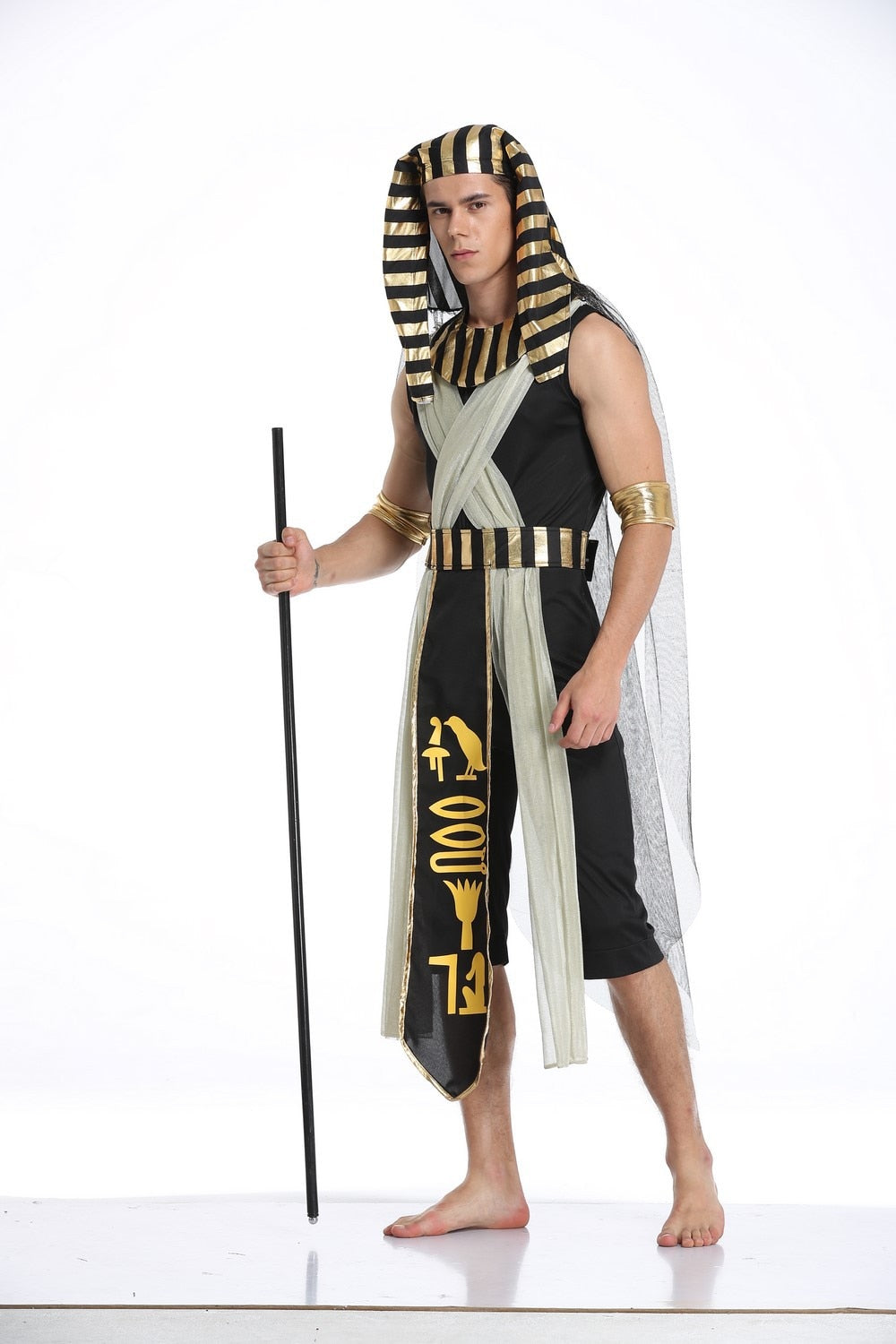 Halloween Costumes Ancient Egypt Egyptian Pharaoh King Empress Cleopatra Queen Costume Cosplay Clothing for Men Women/ M