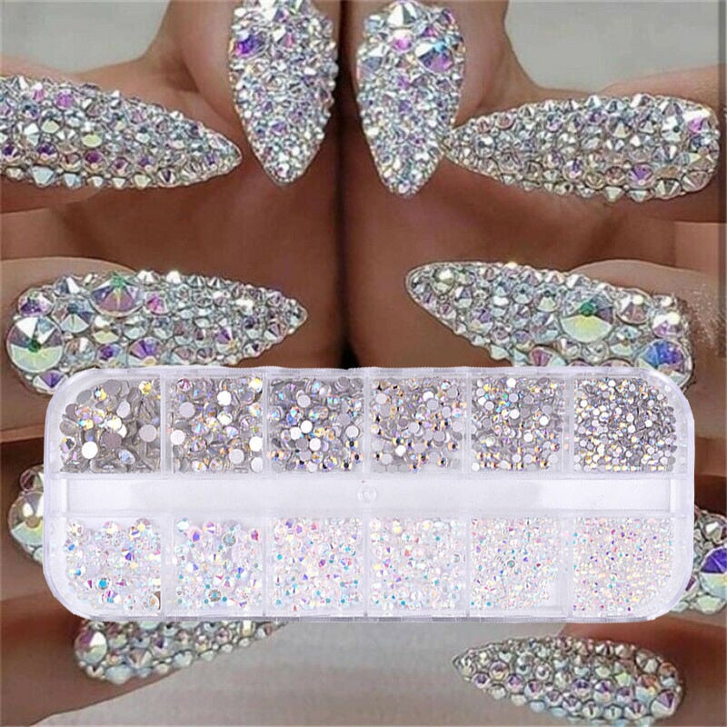 Women Rhinestone Diamond gem 3D glitter nail art