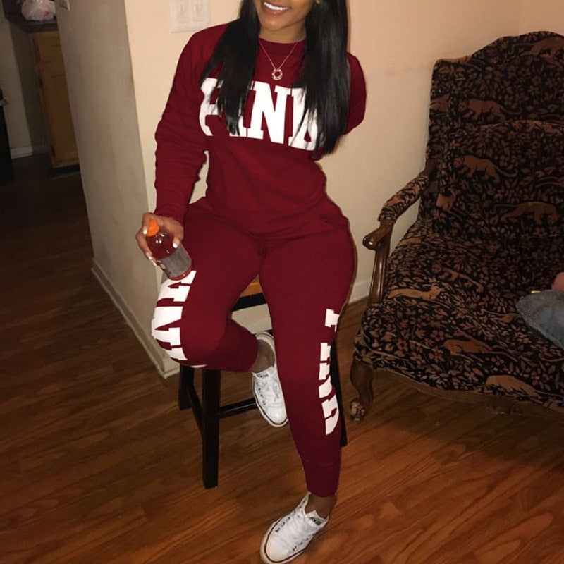 Women Casual Tracksuit Two Piece Set