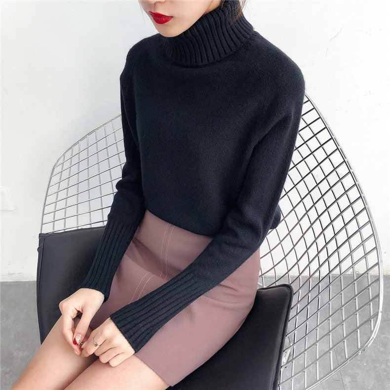 Women Autumn Winter Cashmere Knitted Sweater