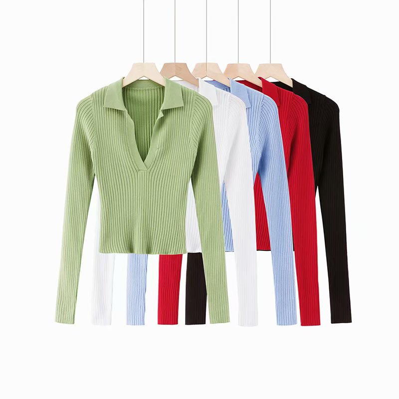 Women Long-Sleeve V-neck Sweaters